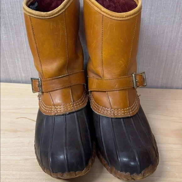 L.L. Bean Vintage Lounger GORE-TEX brown and tan Maine hunting rubber Boots